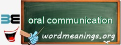 WordMeaning blackboard for oral communication